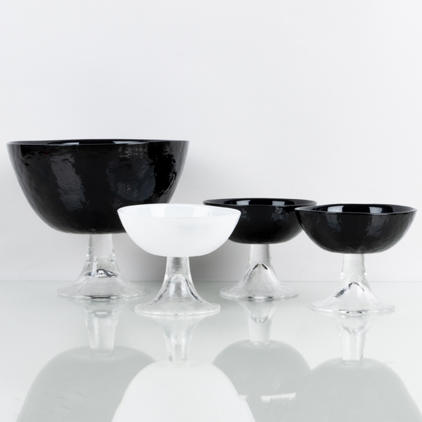 SKÅLAR PÅ FOT, 4 st, glas, Jelly Bean, by Ingela Benson, 2000-tal