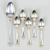 MATSKED SAMT KAFFESKEDAR, 5 st, silver, AME 1873 samt JWH 1890, tot vikt ca 145 g
