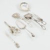 SILVERBESTICK, 6 del, silver, 1900-talets första hälft, tot vikt ca 210 g