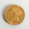 MYNT, 21,6 k guld, five dollars, United States of America, vikt ca 8,4 g