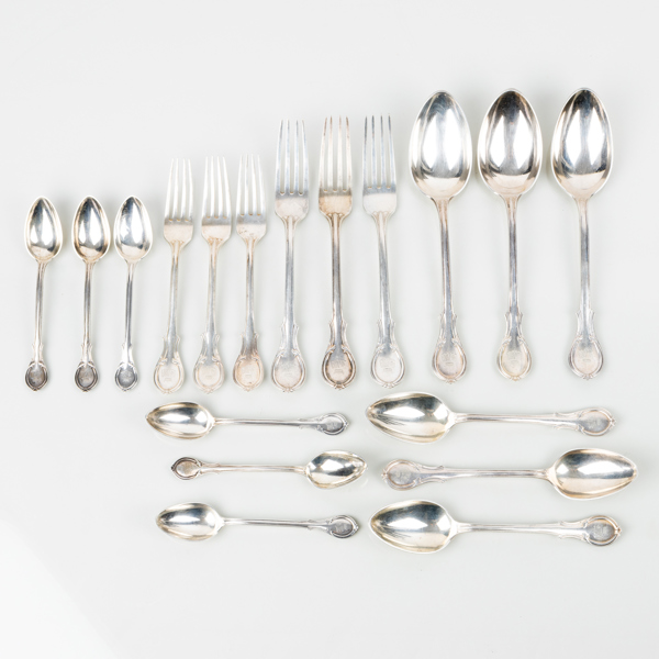 BESTICK, 18 del, silver, G Möllenborg, 1876, tot vikt ca 945 g