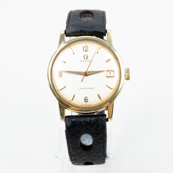 OMEGA, Seamaster, herrarmbandsur, guld på stål, 1900-talets mitt