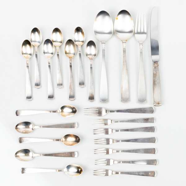 BESTICK, 22 del, silver, "Rosenholm", GAB, 1900-/2000-tal, tot vikt ca 445 g