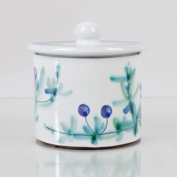 JANE WÅHLSTEDT, burk med lock, keramik, Jani keramik, 1950-/60-tal, signerad