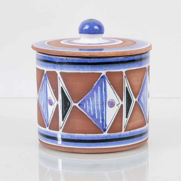 JANE WÅHLSTEDT, burk med lock, keramik, Jani keramik, 1950-/60-tal, signerad