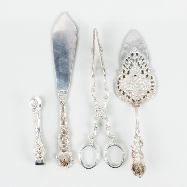 BESTICK, 4 del, silver, 1900-talets första hälft, tot vikt ca 150 g
