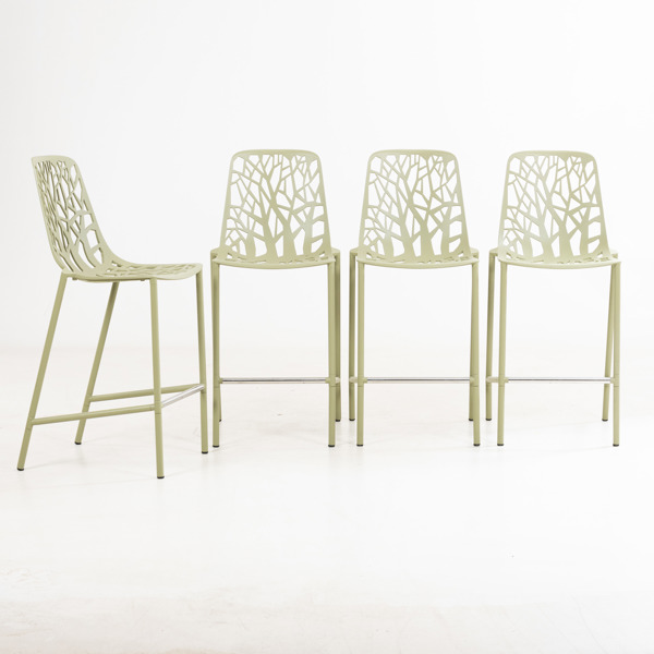 ROBBY & FRANCESCA CANTARUTTI, 4 st barstolar, för utomhusbruk, "Forest", Fast, Italien, 2000-tal 