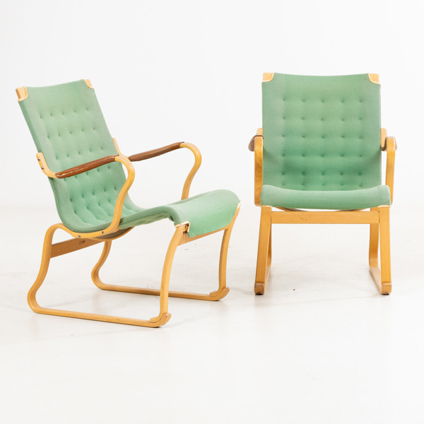 BRUNO MATHSSON, 1 par fåtöljer, "Migo", Mathsson International, 1960-/70-tal