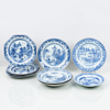 FLATA OCH DJUPA TALLRIKAR, 9 st, porslin, Kina, 1700-/1800-tal
