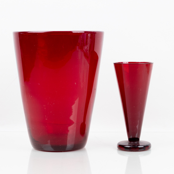 VASER, 2 st, glas, Reijmyre glasbruk, 1900-talets mitt