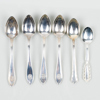 KAFFESKEDAR, 6 st, silver, 1900-tal, tot vikt ca 75 g