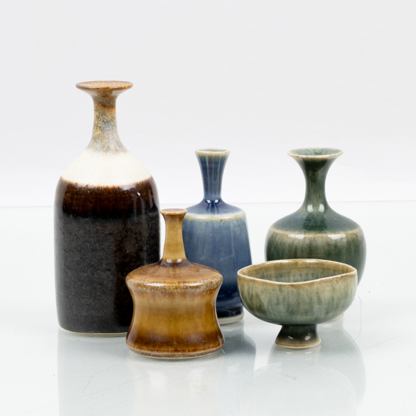MINIATYRER, 5 st, stengods, Höganäs, 1900-tal