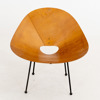 STOL, plywood och lackerad metall, Descon, 1900-talets mitt