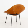 STOL, plywood och lackerad metall, Descon, 1900-talets mitt