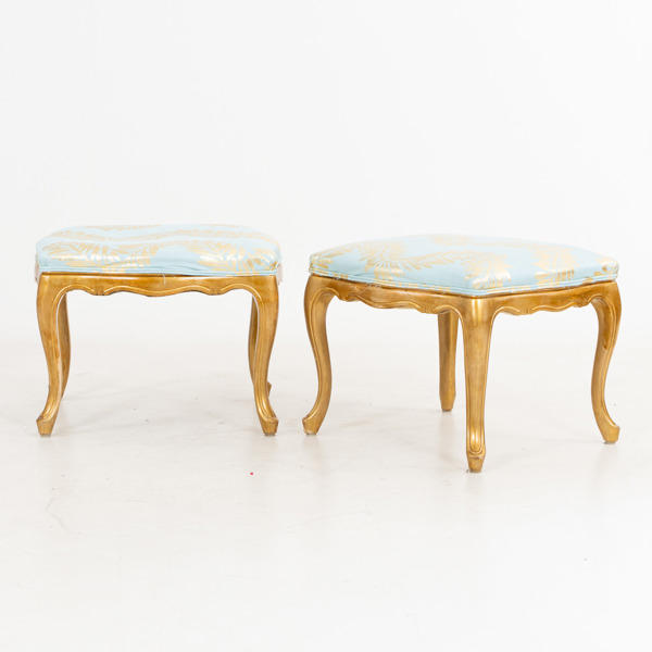 TABURETTER, 1 par, rokokostil, 1900-tal