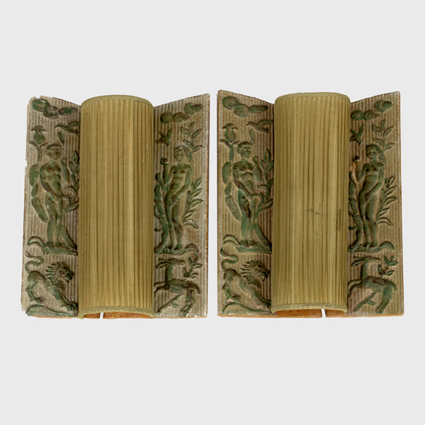 ERLING VALLDEBY (1899-1973), 1 par vägglampor, stengods, NK Nordiska Kompaniet, sannolikt 1930-/40-tal