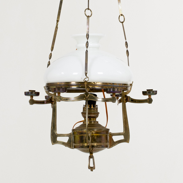TAKFOTOGENLAMPA, mässing och glas, tidigt 1900-tal