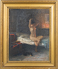 OIDENTIFIERAD KONSTNÄR, olja på duk, 1800-/1900-tal, otydligt signerad