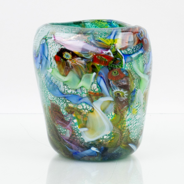 VAS, glas, sannolikt Dino Martens "Tutti Frutti", Murano, Italien, 1900-talets mitt