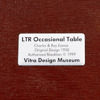 CHARLES & RAY EAMES, sidobord, "LTR occasional table", Vitra, samtida