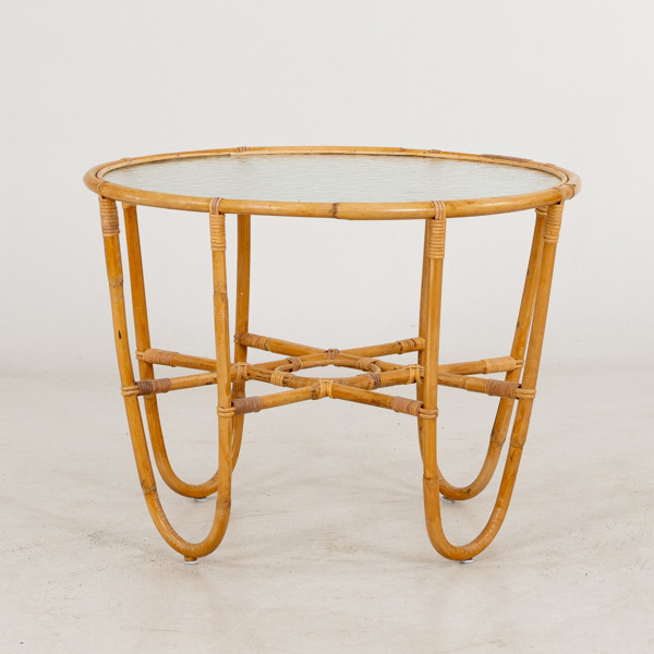 SOFFBORD, rotting och glas, 1900-talets mitt