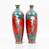 VASER, 1 par, emaljarbete, Japan, 1800-/1900-tal