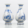 FIGUR OCH VASER, 3 del, keramik, asiatiska, 1900-/2000-tal