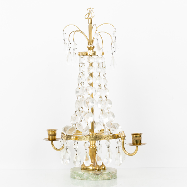 BORDSLYSTER, mässing och marmor, 1900-talets mitt