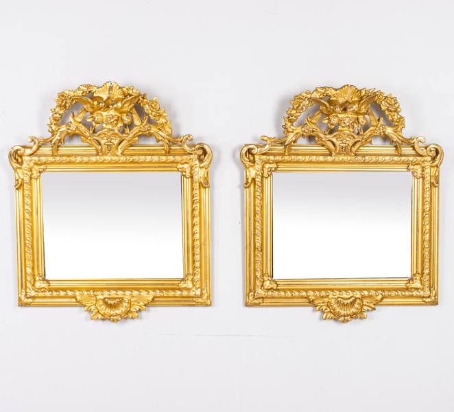 SPEGLAR, 1 par, förgyllda och bronserade, 1800-tal