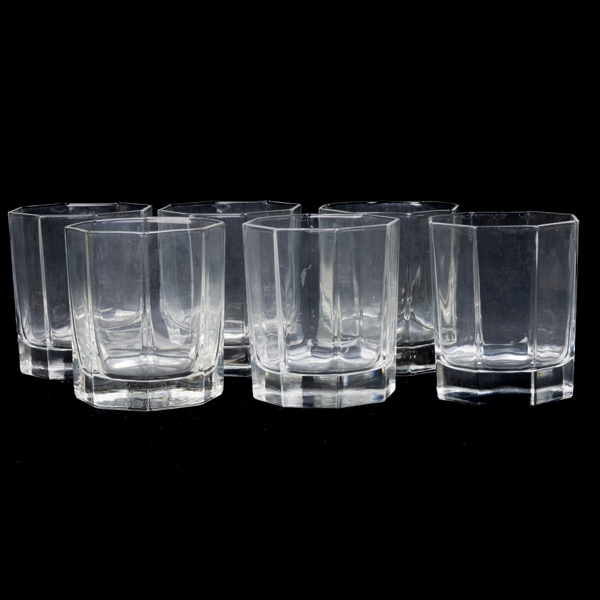 WHISKYGLAS, 6 st, glas, "Octime", Luminarc, Frankrike, 1900-talets andra hälft