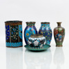 CLOISONNÉFÖREMÅL, 6 st, Japan, mestadels 1800-tal