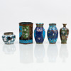 CLOISONNÉFÖREMÅL, 6 st, Japan, mestadels 1800-tal