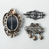 BROSCHER, 3 st, silver, 1800-/1900-tal