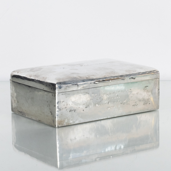 CIGARRSKRIN, silver, med datering 1922