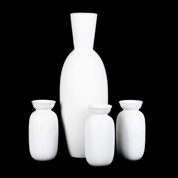 VASER, 4 st, keramik, 1900-talets mitt, enligt uppgift prototyp för Gustavsberg