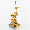 BORDSLAMPA, förgylld metall, med urverk, 1800-/1900-tal