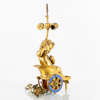 BORDSLAMPA, förgylld metall, med urverk, 1800-/1900-tal