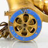 BORDSLAMPA, förgylld metall, med urverk, 1800-/1900-tal