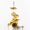 BORDSLAMPA, förgylld metall, med urverk, 1800-/1900-tal