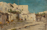 LOUIS ABEL-TRUCHET (Frankrike, 1857-1918), olja på pannå, signerad och daterad 1891 Tetuan