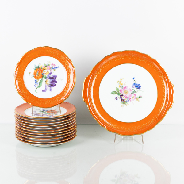 FRUKTSERVIS, 13 del, porslin, Tyskland, 1900-tal