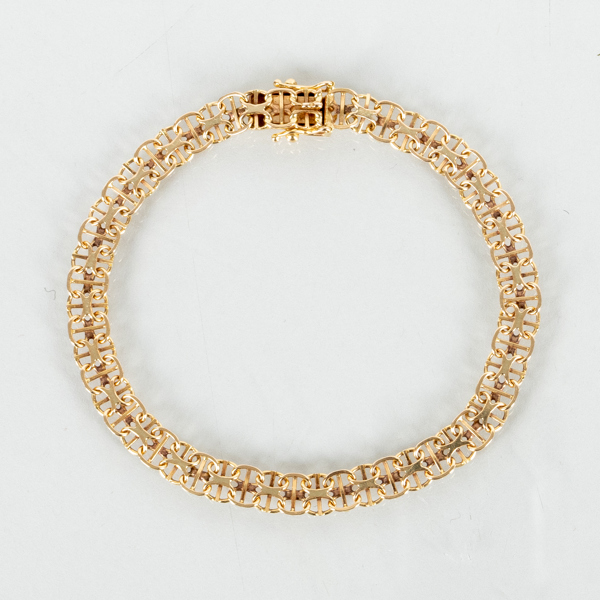 ARMBAND, 18k guld, x-länk, vikt ca 7 g