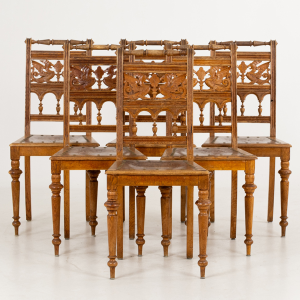 STOLAR, 6 st, nyrenässans, 1800-/1900-tal