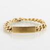 ARMBAND, 18k guld, med plakett, vikt ca 36,4 g