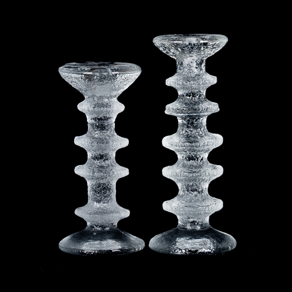 TIMO SARPANEVA, 2 st, ljusstakar, glas, "Festivo", Iittala