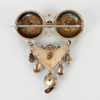 BROSCH, förgyllt silver, filigranarbete, 1900-talets mitt
