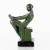 MAX LE VERRIER, efter, bokstöd, patinerad metall, art déco, 1900-talets första hälft