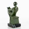 MAX LE VERRIER, efter, bokstöd, patinerad metall, art déco, 1900-talets första hälft