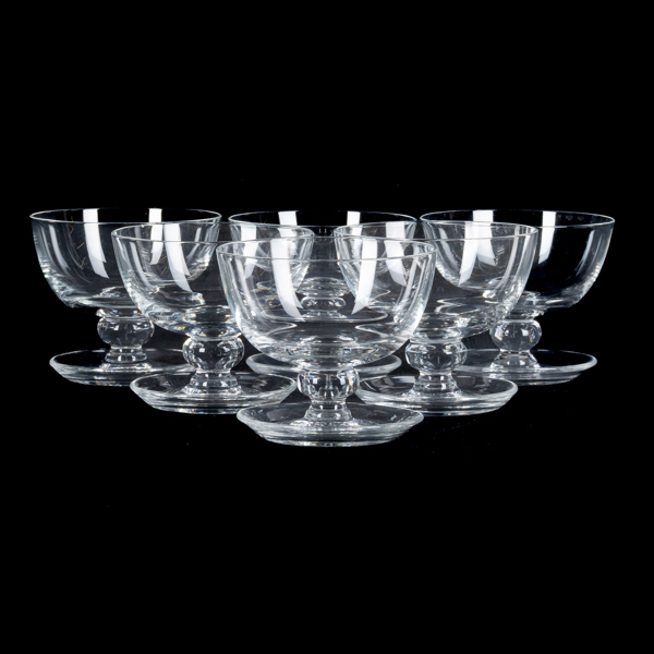 DESSERTSKÅLAR, 6 st, glas, 1900-tal