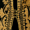 CAPE/MANTEL, grön textil med broderi, sannolikt sent 1900-tal
